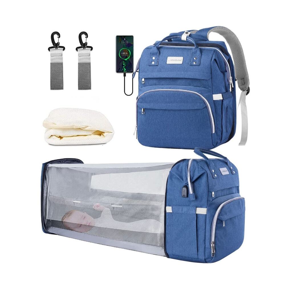 Midibeini 6 in 1 Baby Diaper Bag Backpack - Blue‎